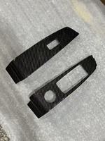 Pour MERCEDES-BENZ w220 – Cache-bouton de lève-vitre en fibre de carbone véritable pour panneau de commande de vitre, accessoires de remplacement