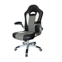 Chaise de bureau pivotante réglable en gris, fauteuil de jeux, haute qualité