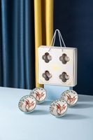 Ensemble de bols en céramique pour la maison Cadeau de pendaison de crémaillère pour les vacances au supermarché Ensemble de bols en céramique de 4.5 pouces Vaisselle Coffret cadeau