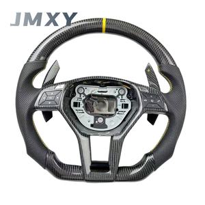 Volant <span class=keywords><strong>Mercedes</strong></span> Benz W204 en Cuir Fibre de Carbone Compatible Cla C117 W176 W212 W213 W207 W218 X204 W117 S204 C204 C63 AMG - Product Image 1