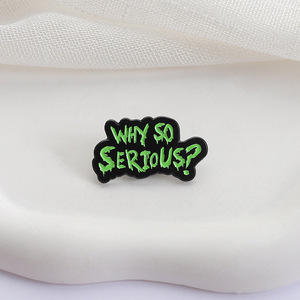 Broches à citation de dessin animé, ne prenez pas trop au sérieux. Accessoires en métal en forme de lettres anglaises, amusants et uniques, badge-broche - Product Image 3