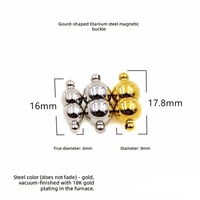 Collier en acier inoxydable avec fermoir magnétique plaqué or 18 carats et fermoir sphérique robuste