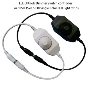 Led Single Color Dc <b>Dimmer</b> Rotary Switch Controller Black White Plug Connector 8a 1 Channel Plastic Easy Installation - Product Image 3