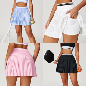 Jupe de golf et de tennis YBO-EBQ5062 pour l'été, séchage rapide, respirante, couleur contrastée, taille haute, jupe trapèze pour femme, personnalisable - Product Image 4