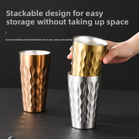 Tasse à eau isolée à double paroi en acier inoxydable 304, très vendue, pour café, lait, maison, restaurant, fête, camping, voyage