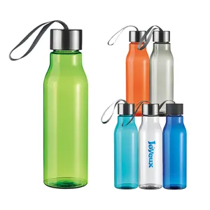 BPA free 600ml 20oz vertical carrying clear eco friendly chilly water bottle sport plastic drinking bottle with tethered lid