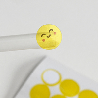 Etiquetas Adhesivas de Vinilo Resistentes al Agua con Diseño de Cara Sonriente y Puntos Coloridos, Personalizadas de Fábrica, para Regalos Promocionales, Embalaje, Manualidades