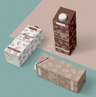 Dossiers de papier d'emballage de boîte de lait de jus de fruit de logo d'impression de carton de pignon 200ml 250ml 500ml 1000ml