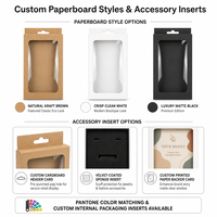 Boîte à languette centrale en carton kraft bronzé personnalisée avec fenêtre pour l'emballage de détail d'accessoires de mode