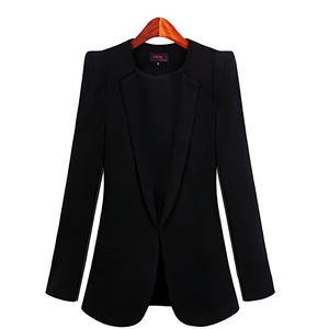 Chaqueta de Mujer para Oficina y Trabajo, Corte Entallado, Solapa, Color Sólido, Tejido de Punto, Relleno de Algodón, Exterior de Poliéster - Product Image 4