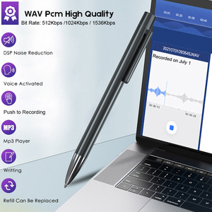 Enregistreur vocal numérique stylo dictaphone VOR avec batterie au lithium rechargeable et écouteurs filaires - Product Image 2
