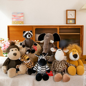 Juguete de Peluche de Animales de la Selva, Simulación de Dibujos Animados, León, Tigre, Mono, Elefante, <span class=keywords><strong>Mapache</strong></span>, Cebra, Muñecos de Algodón PP - Product Image 3