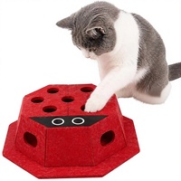 Jouet interactif pour chats : Boîte d'enrichissement en feutre, labyrinthe mental et griffoir pour ongles