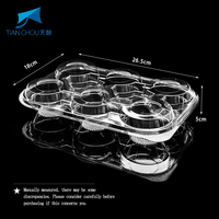 Boîte d'emballage carrée transparente en plastique de qualité alimentaire personnalisée pour donuts, 4 ou 6 compartiments, marque TIANCHOU, pour pâtisseries et desserts