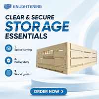 Caisse en plastique pliable à grain de bois, boîte de rangement pliable et empilable, panier ventilé pour fruits et légumes