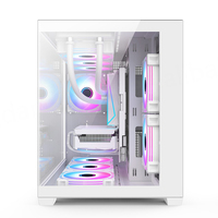 Wide Cube Steel Computer Cabinet Gaming Box RGB PC Parts Mid Tower MicroATX PC Case Tempered Glass Wide Body Dual USB 3.0 Ports