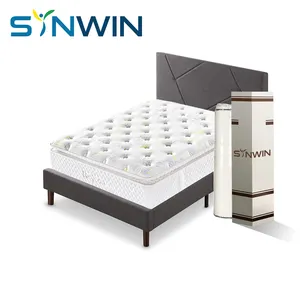 Commerical Luxury Hotel Soft Bedroom Sleeping Double Bed Memory Foam Mattress 100% Natural Latex Material Infused Mattress