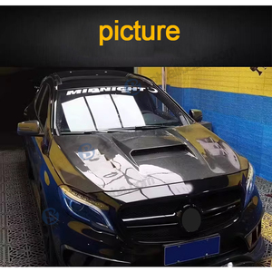 ฮู้ดคาร์บอนไฟเบอร์สีดำสำหรับ Mercedes Benz <span class=keywords><strong>Gla</strong></span> GLA45 X156 <span class=keywords><strong>AMG</strong></span> 2016 2018 - Product Image 4