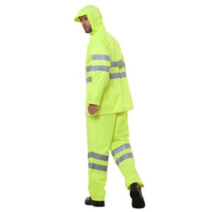 Ropa de Trabajo Impermeable Reflectante de Alta Visibilidad Personalizada, <span class=keywords><strong>Traje</strong></span> de Lluvia, Chaqueta y Pantalones, Impermeable de Trabajo Ligero y Duradero con Pantalones - Product Image 2