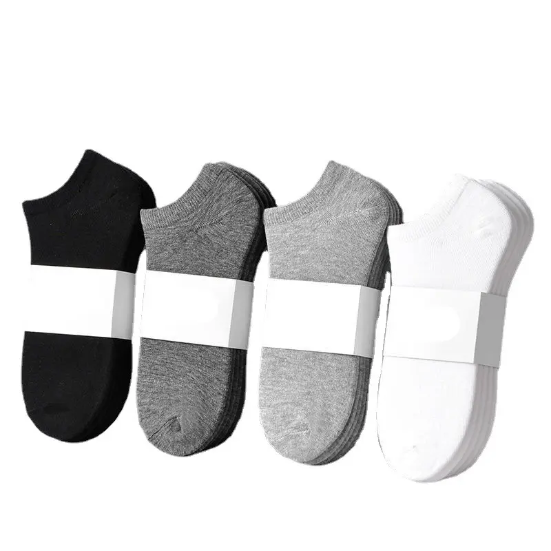 Calcetines de poliéster baratos para hombre con logotipo personalizado, calcetines sólidos de corte bajo, calcetines tobilleros cortos para hombre para deporte