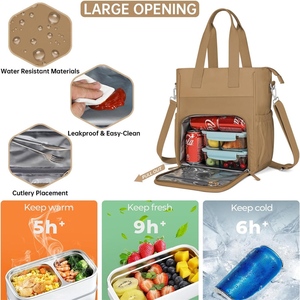 Eco-Friendly <b>Lunch</b> <b>Bag</b> <b>for</b> <b>Women</b> Custom Logo Portable Reusable Thermal Insulated Large Tote Bento <b>Lunch</b> <b>Bag</b> <b>for</b> <b>Women</b> - Product Image 2