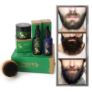 Brosse à <span class=keywords><strong>barbe</strong></span> OEM + huile quotidienne et de nuit + baume pour hommes, soins coiffants, brillance et douceur, cadeaux de voyage, ensemble de soins de <span class=keywords><strong>barbe</strong></span> - Product Image 3