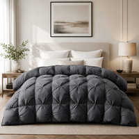 Couette de luxe à plis froncés, garnissage en fibres alternatives au duvet, housse 100% coton, literie moelleuse, vente en gros