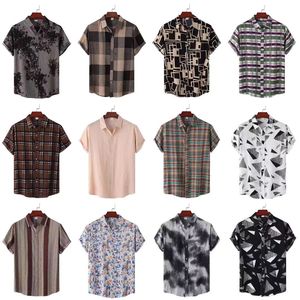 Échantillon gratuit Chemise à manches courtes à carreaux floraux coupe ample 2023 Chemise hawaïenne chemises d'été pour hommes imprimés hawaïens - Product Image 4