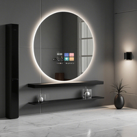 Espejo Inteligente para Baño VERCON, Espejo Android Redondo con Pantalla de 10 Pulgadas, Wifi, Bluetooth, Centro de Aplicaciones YouTube, Seguimiento de Salud, Diámetro: 700 mm