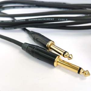 Cable de Guitarra Mono de 6.35mm, Cobre Libre de Oxígeno - Cable Profesional para Instrumentos con Conectores Chapados en Oro para Guitarra Eléctrica, Bajo y Amplificador - Product Image 1