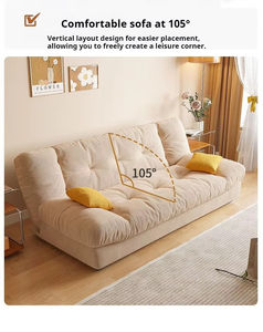 Offre Spéciale Chine Vendeur Futon Click Clack Tissu Nuageux 3 Siège Canapé Cum Lit Dormir Pliable Canapé-Lit en Bois pour Salon - Product Image 3