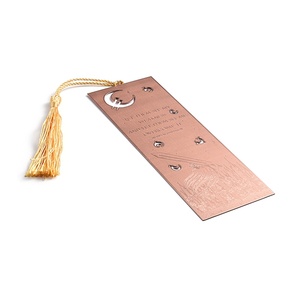 High Quality Retro Rectangle Rose Gold Hollow Out Embossed Metal <b>Bookmark</b> with Tassel - Product Image 3