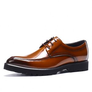 Zapatos Derby Formales de Negocios para Hombre, con Cordones, Punta Redonda, Suela Gruesa, Diseño de Parches, Antideslizantes, Ligeros, Transpirables, para Oficina y Carrera Profesional - Product Image 2