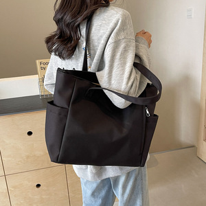 Women Canvas <b>Bags</b> Solid Color Tote Shopping <b>Bags</b> Casual Cloth Shoulder Cotton <b>Bag</b> With Zipper for Girls Ladies Shopper - Product Image 2