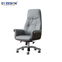 Chaise de bureau exécutive en cuir moderne, minimaliste, élégante et confortable, design inclinable, réglable en hauteur, dossier haut, pour bureaux