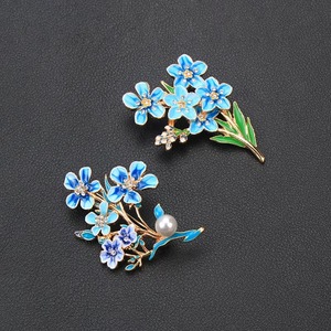 Broche de Esmalte con Diseño de Flor '<span class=keywords><strong>No</strong></span> Me Olvides', Joyería de Moda <span class=keywords><strong>para</strong></span> Mujer, Regalo - Product Image 1