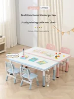 Ensemble table et chaise ergonomique, réglable, portable, écologique et sécuritaire pour enfants, idéal pour la maternelle, le dessin, les repas et l'apprentissage