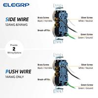 Prise murale double ELEGRP de qualité résidentielle standard américaine, 15 ampères, 20 ampères, 125 V, prise électrique standard