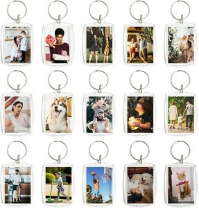 Custom Photo Frame Keychain Acrylic Rectangle Insert Picture Frame <b>Keyring</b> Key Holder Key Chain - Product Image 2