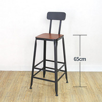 Ekintop Vente en gros, tabouret de bar en métal à dossier haut, tabouret de bar, chaises avec dossier
