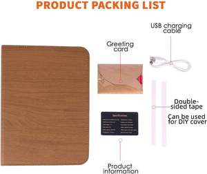 Lámpara de Lectura LED Inteligente con Cubierta de Madera Recargable por USB, Plegable, para Decoración del Hogar, Escritorio, Regalo - Product Image 4
