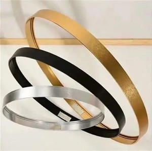 Cadre de miroir en aluminium noir or rose argent cadre de miroir en aluminium haut de gamme moderne en métal <span class=keywords><strong>brossé</strong></span> cadre de miroir en aluminium à coins arrondis - Product Image 1