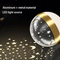 JACKSUN Suspension LED 50W en Aluminium Irrégulier, Dimmable, Or, Effet Ciel Étoilé Projectable, Luminaire pour Restaurant et Hôtel