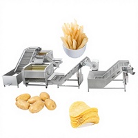 Légumes-racines frites lavage épluchage séchage fabricant de croustilles nettoyage, classement tri et emballage Machine