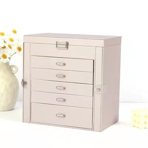 Hộp Đựng Trang Sức 6 Lớp Bằng Da PU Hình Vuông Sang Trọng Hộp Đựng Trang Sức Mặt Dây Chuyền Vòng Cổ Mỹ Phẩm - Product Image 2