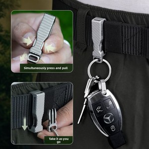 Outdoor Titanium Alloy Belt Buckle Portable Titanium Alloy Waistband Buckle Men's Titanium Alloy Belt Clip OEM - Product Image 4