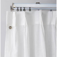 Kit de rail de rideau métallique moderne silencieux, glissière droite et fluide, fixation murale ou plafond, longueur personnalisable en usine, vente en gros