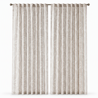 Rideaux transparents jacquard à motifs de feuilles élégantes de style nordique, couleurs terreuses, panneaux de fenêtre pour chambre à coucher et salon