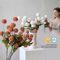 Bouquet de Flores Artificiales de Crisantemo de Seda Sintética, Bola de Flores Kiku, Diente de León, para Decoración de Bodas