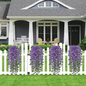 Bouquet de fleurs artificielles de pétunia 100cm-200cm en plastique pour décoration murale extérieure de jardin, style pastoral - Product Image 2